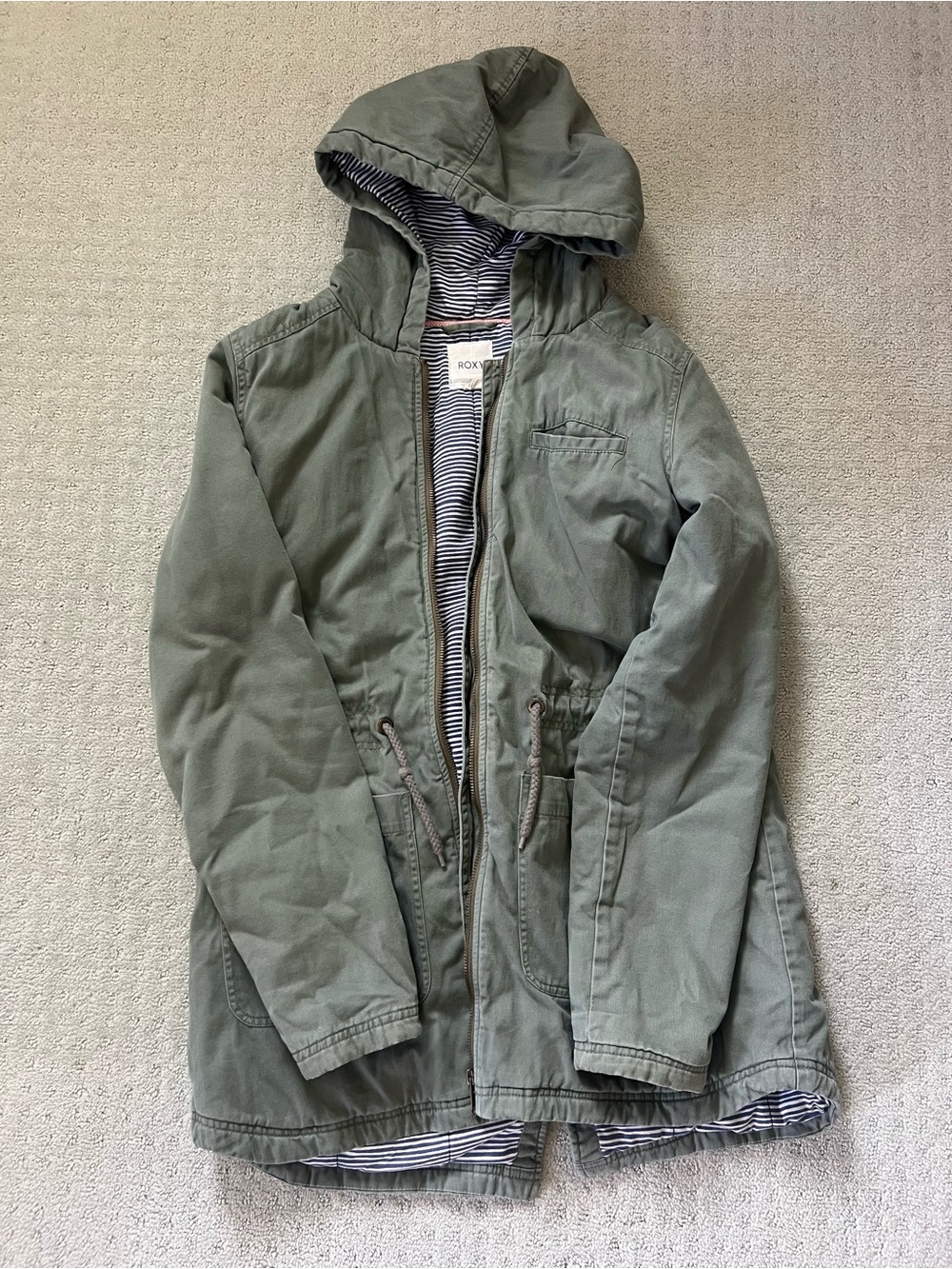 Roxy Olive Green Hooded Field Jacket
